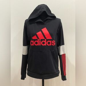 Adidas Youth XL 18/20 Black/Red/Grey Hoodie‎ with Front Pocket 113